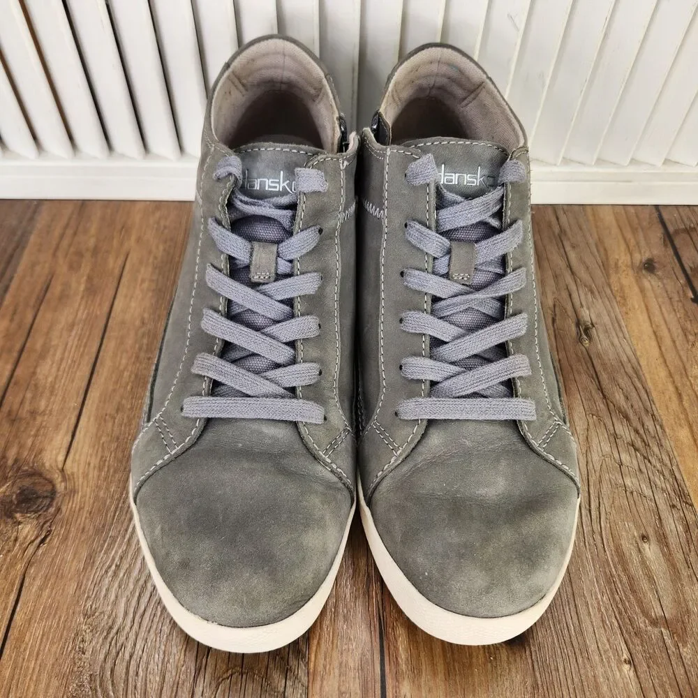 Dansko Onyx Sneakers Womens Sz 11 EU 41 Slate Gray Milled Nubuck High Top Shoes